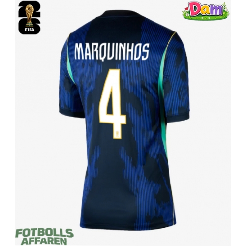 Brasilien Marquinhos #4 Bortatröja Kvinnor VM 2026 Kortärmad